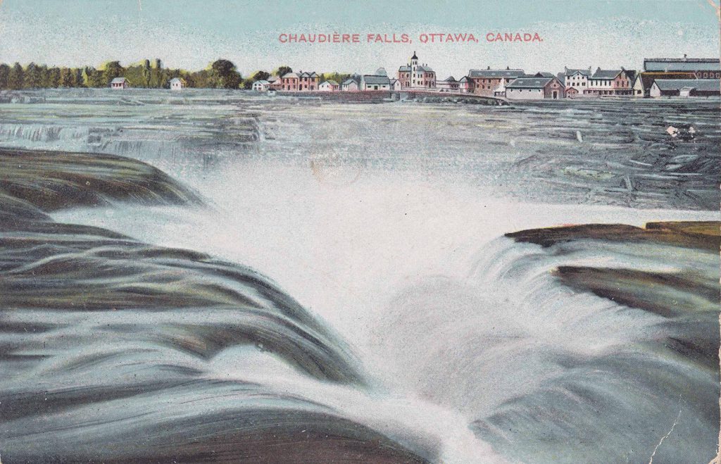 postcard of Chaudiere Falls postmark -1908Nov30